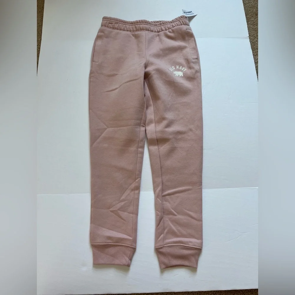 Old Navy Logo Jogger Sweatpants Girls size Medium Pink New with Tags